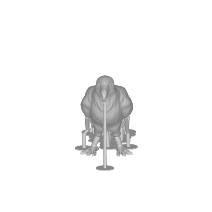 3D vulture model on pedestal