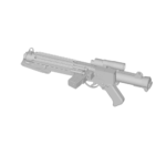 3D rendered futuristic rifle on white background