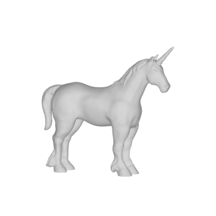 3D grey unicorn model