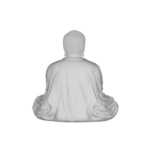 Back view of seated Buddha statue