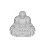 White marble Buddha statue in meditative pose