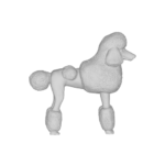 Statue of a poodle dog