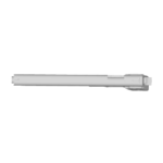 Gray horizontal pipe on white background