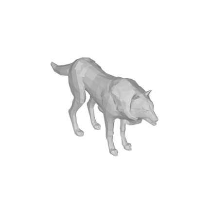 3D model of a standing wolf