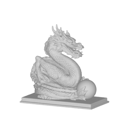 White dragon statue holding a ball