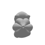 3D model of a flower-shaped character