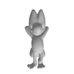 3D model of standing lizard character