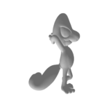 3D modeled cartoon character posing