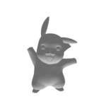 3D model of cartoon character Pikachu