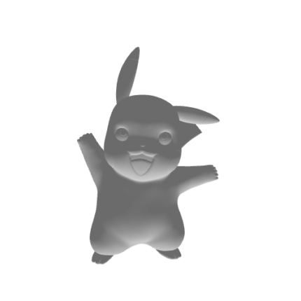 3D model of cartoon character Pikachu