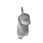 3D rabbit character standing on two legs