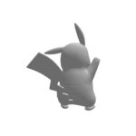 3D model of Pikachu rear view