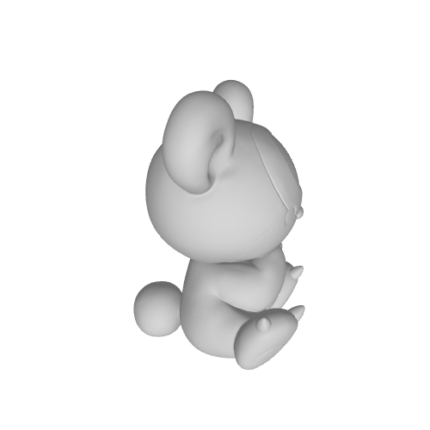 3D model of cute sitting koala