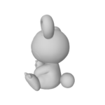 3D bunny model in seated position