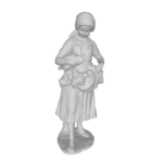 Statue of woman holding produce