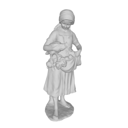 Statue of woman holding produce