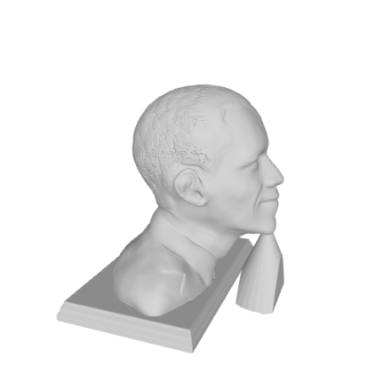 3D printed bust model on a rectangular base