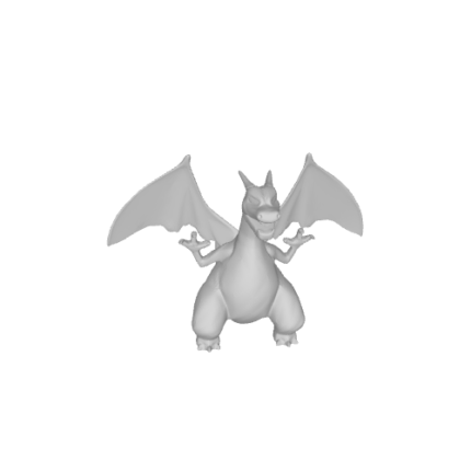 3D model of Charizard Pokémon figure.