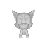 Gray cat-like 3D cartoon character