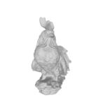 3D model of a rooster statue