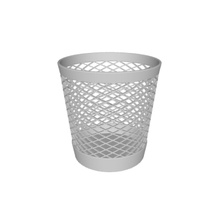 Empty mesh trash can.