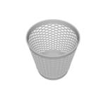 Empty mesh wastebasket