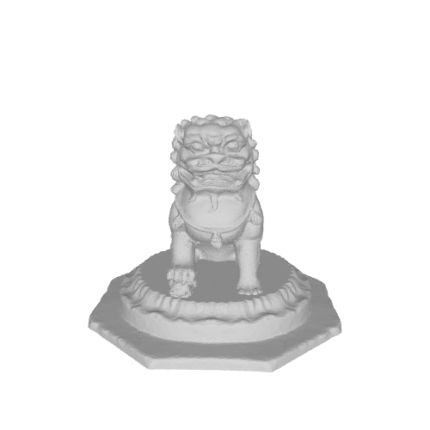 Statue of a traditional Chinese guardian lion