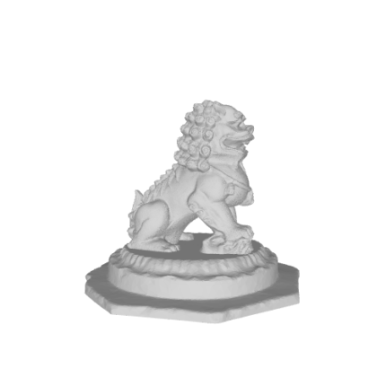 3D model of a lion statue