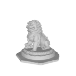 3D lion statue on octagonal base