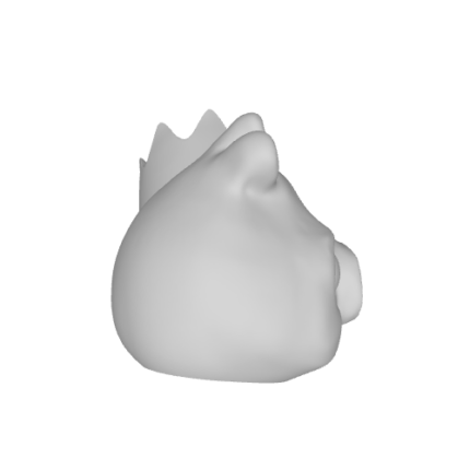 3D cat head profile view