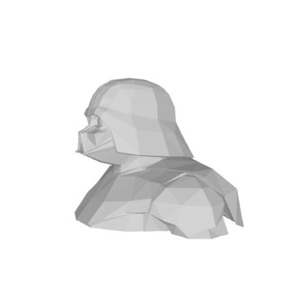 Low poly gray figure side view.