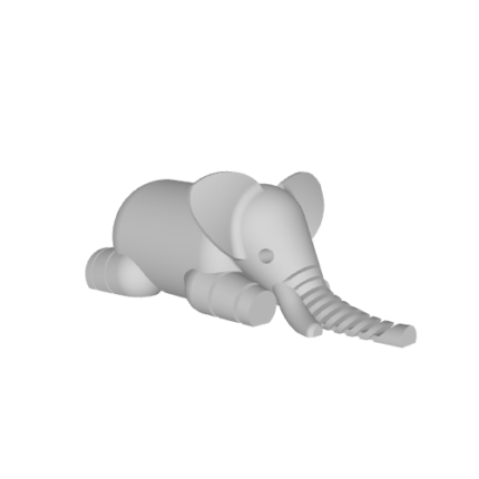 3D model of an elephant sitting