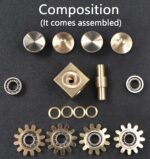 Mechanical components of an assembly kit.