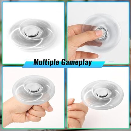 Clear fidget spinner, various hand positions