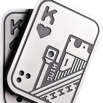 Stainless steel King of Hearts playing card.